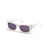 Бели дамски слънчеви очила със сиви лещи-0 снимка