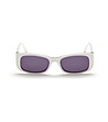 Бели дамски слънчеви очила със сиви лещи-1 снимка