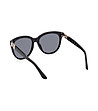 Черни дамски слънчеви очила със сиви лещи-2 снимка