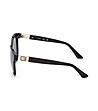 Черни дамски слънчеви очила със сиви лещи-3 снимка