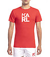 Памучна мъжка тениска в червен цвят с лого-0 снимка