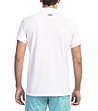 Бяла памучна поло тениска с лого-1 снимка