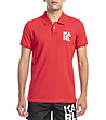 Червена памучна поло тениска с лого-0 снимка