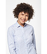 Дамска памучна светлосиня риза с принт-2 снимка