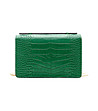 Дамска кожена чанта в зелен нюанс с релеф Lana-2 снимка