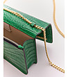 Дамска кожена чанта в зелен нюанс с релеф Lana-4 снимка