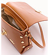 Дамска чанта от естествена кожа в цвят камел Mina-3 снимка