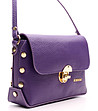 Дамска чанта от естествена кожа в лилаво Mina-3 снимка