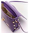 Дамска чанта от естествена кожа в лилаво Mina-4 снимка