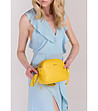 Малка жълта дамска кожена чанта Sima-0 снимка