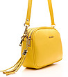 Малка жълта дамска кожена чанта Sima-3 снимка