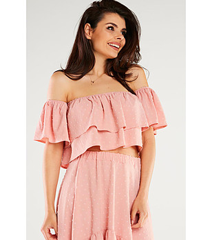 Дамска къса блуза в розово Belen снимка