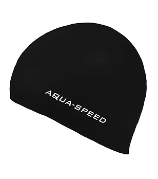 Черна силиконова шапка за плуване снимка