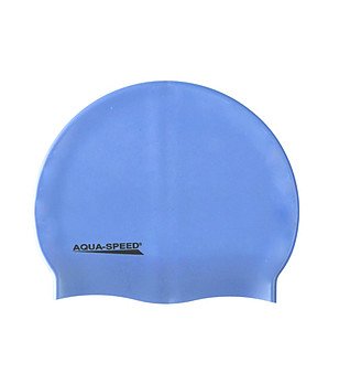 Синя силиконова шапка за плуване Mega снимка
