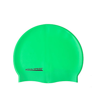 Зелена силиконова шапка за плуване Mega снимка