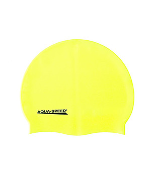 Жълта силиконова шапка за плуване Mega снимка