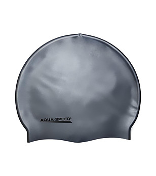 Тъмносиня силиконова шапка за плуване с металик ефект Mega снимка