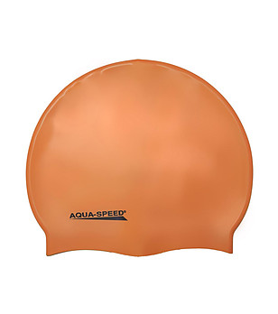 Оранжева силиконова шапка за плуване Mega снимка