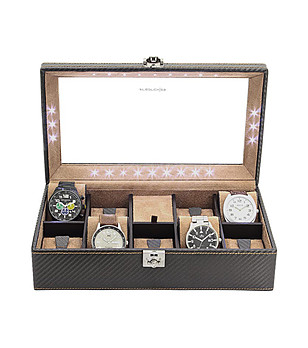 Кутия за часовници в черно и бежово снимка