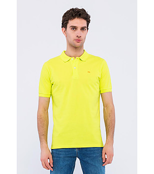Мъжка памучна блуза в жълто-зелен нюанс Allan снимка