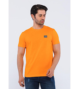 Мъжка памучна оранжева тениска Benedict снимка