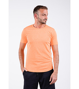 Памучна оранжева мъжка тениска Chuck снимка