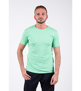 Памучна светлозелена мъжка тениска Chuck снимка