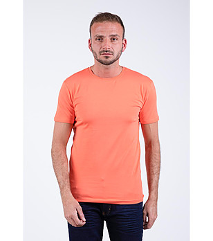 Памучна мъжка тениска в цвят корал Chuck снимка