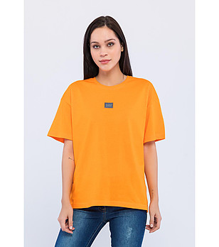 Дамска оранжева памучна тениска Scarlet снимка