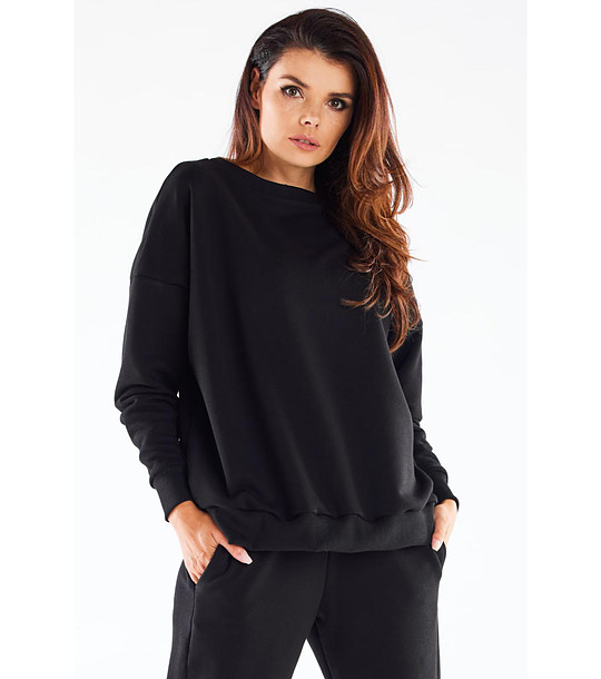 Черна дамска памучна блуза Lavoni снимка