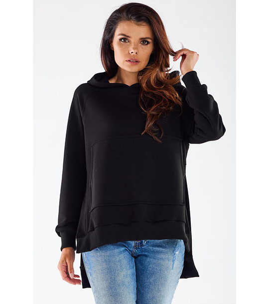 Дамски памучен черен суитшърт Aria снимка