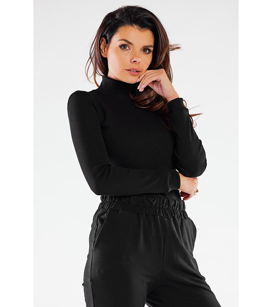 Черна памучна дамска поло блуза Gladis снимка