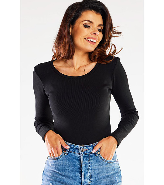 Памучна дамска блуза в черно Gizela снимка