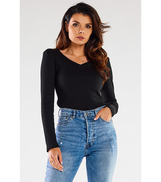 Дамска памучна черна блуза Dione снимка