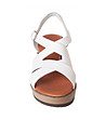 Стилни дамски кожени сандали в бяло Kerry-2 снимка