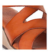 Стилни дамски кожени сандали в цвят коняк-4 снимка