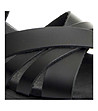 Черни дамски кожени сандали на платформа-4 снимка