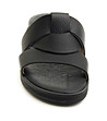 Дамски черни чехли от естествена кожа-2 снимка