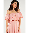 Дамска къса блуза в розово Belen-0 снимка