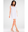 Памучна бяла рокля с перфорации Aliza-4 снимка