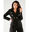 Черно дамско сако със златисти копчета Emala-0 снимка