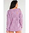 Лилав дамски ажурен пуловер Vedena-3 снимка