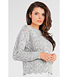 Сив дамски ажурен пуловер Dorea-2 снимка