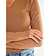 Памучна бежова дамска блуза Hera-4 снимка