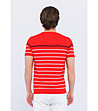 Червена мъжка тениска на райе в бяло и тъмносиньо Carlino-1 снимка