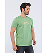 Памучна мъжка светлозелена тениска Carol-2 снимка