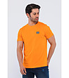 Мъжка памучна оранжева тениска Benedict-3 снимка
