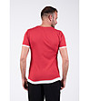 Червена памучна мъжка тениска с бели кантове Luca-1 снимка