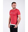 Червена памучна мъжка тениска с бели кантове Luca-2 снимка