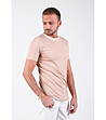 Бежова памучна мъжка тениска Benedict-3 снимка